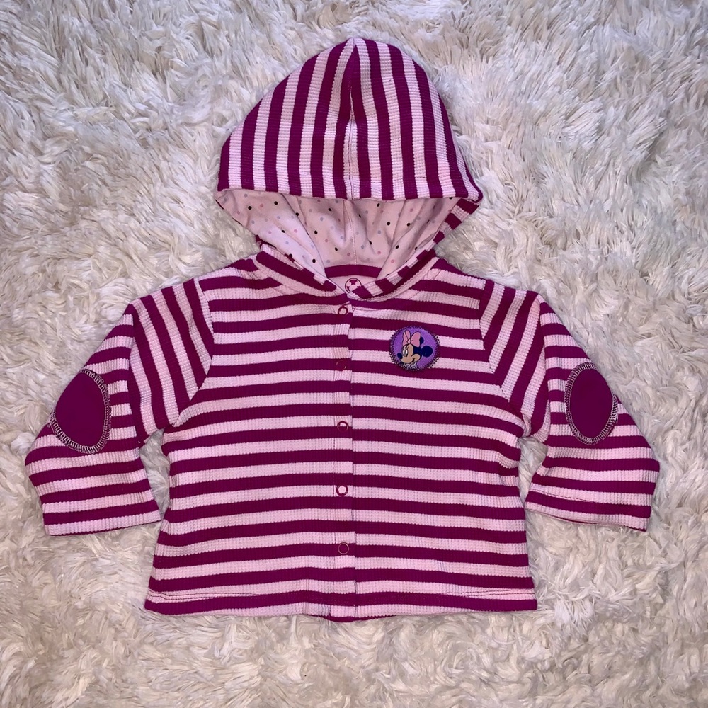 DISNEY STORE MINNIE MOUSE HOODIE WAFFLE JACKET 18M